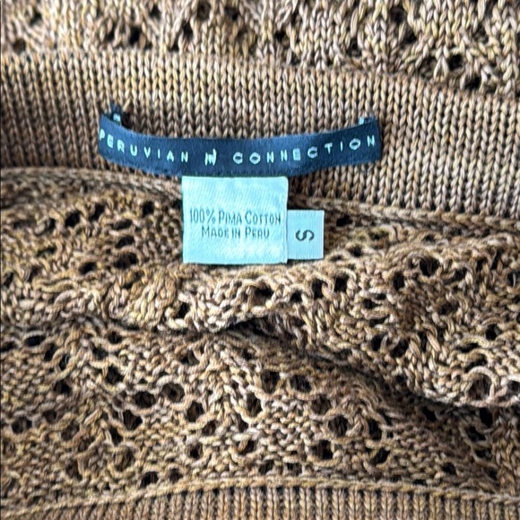 Peruvian Connection 100% Pima Cotton Brown Casual Boho Knit Maxi Skirt Size S - Picture 11 of 12